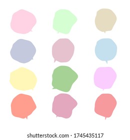 Free form bubble speech set on white background use for conversation