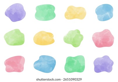 Ensemble de cadres de forme libre, cadres incurvés, aquarelles
