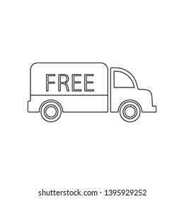 free freight trip icon. Element of Logistic for mobile concept and web apps icon. Outline, thin line icon for website design and development, app development