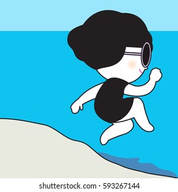Free Friday Let Me Jump Into It Mood Concept Card Character illustration
