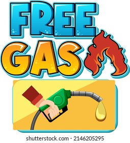 Free gas cartoon word logo design illustration svg