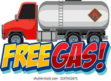Free gas cartoon word logo design illustration