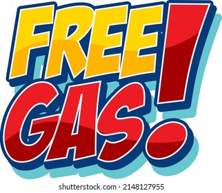 Free gas cartoon word logo design illustration svg