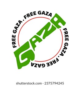 Free Gaza text with Gaza map typography.