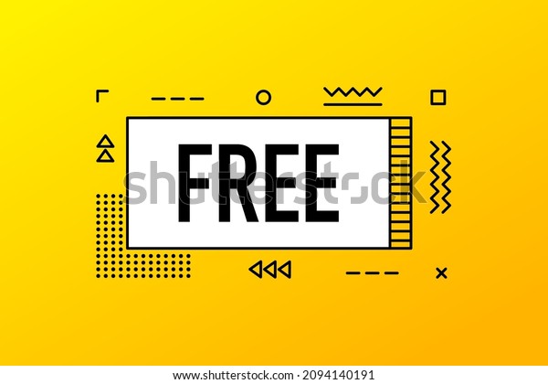 Free, geometry banner on yellow background.\
Vector illustration.