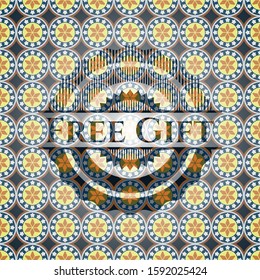 Free Gift arabesque badge. arabic decoration.