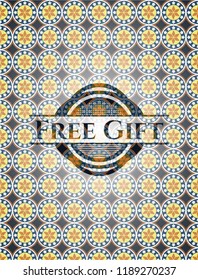 Free Gift arabesque emblem background. arabic decoration.