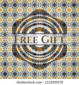 Free Gift arabic style emblem. Arabesque decoration.