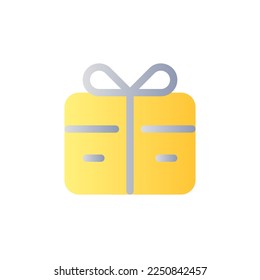 Free gift card flat gradient color ui icon. Refer-a-friend reward. Promotional item. E commerce. Simple filled pictogram. GUI, UX design for mobile application. Vector isolated RGB illustration