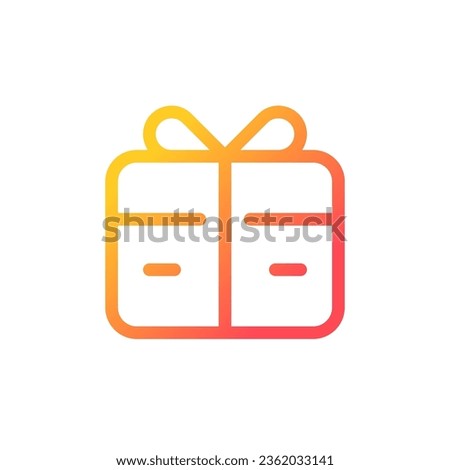 Free gift card pixel perfect gradient linear ui icon. Refer-a-friend reward. Promotional item. Line color user interface symbol. Modern style pictogram. Vector isolated outline illustration