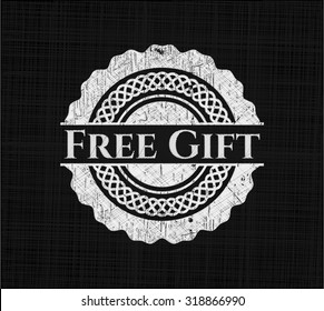 Free Gift chalk emblem written on a blackboard