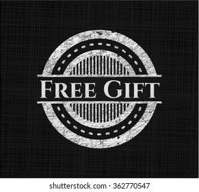 Free Gift chalkboard emblem on black board