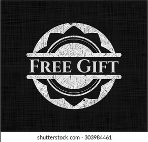 Free Gift chalkboard emblem written on a blackboard