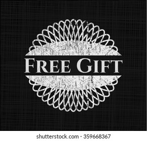 Free Gift chalkboard emblem written on a blackboard