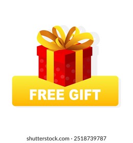 Free gift. Element with a gift. Vector illustration