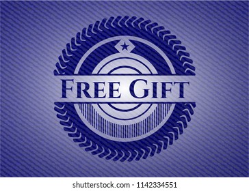 Free Gift emblem with denim texture
