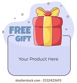 Free Gift Frame, Gift Cards, Promotion Gift Box or Vouchers Isolated on White Background