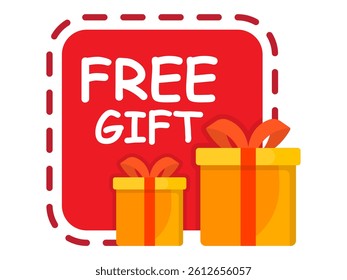 Free gift frame template. Gift cards and promotion strategies, gift vouchers, discount coupons and gift certificates concept. 