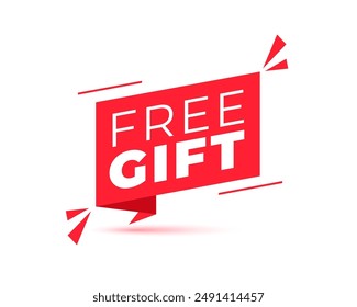 free gift giveaway offer label background design vector