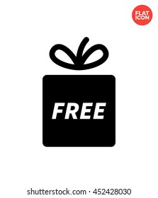 Free gift Icon Flat Style Isolated Vector Illustration