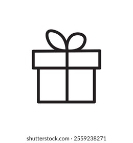 Free gift icon Outline vector for web ui