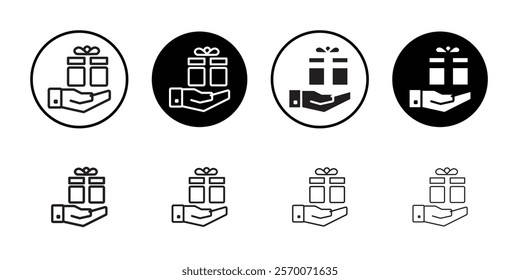 Free gift icon Outline vector for web ui