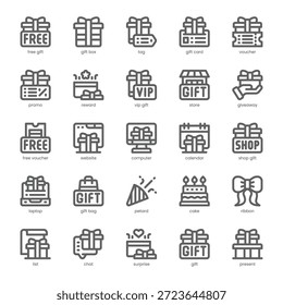 Free Gift Icon pack for your website, mobile, presentation, and logo design. Free Gift Icon outline design. Vector graphics illustration and editable stroke.