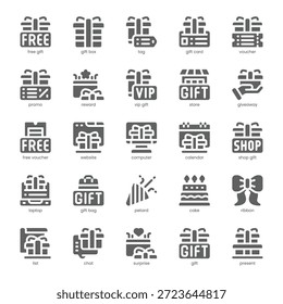 Free Gift Icon pack for your website, mobile, presentation, and logo design. Free Gift Icon solid design. Vector graphics illustration and editable stroke.