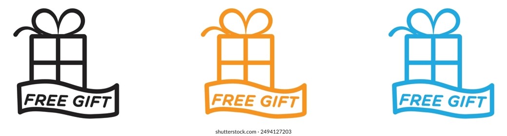 Free gift icon vector logo set collection for web app ui