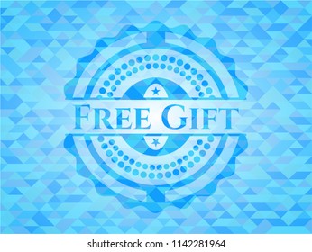Free Gift light blue emblem with mosaic background
