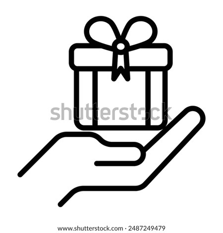 Free gift linear logo mark in black and white