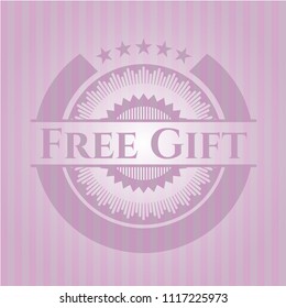 Free Gift pink emblem. Vintage.