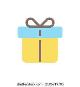 Free gift with purchase flat color ui icon. Automatic discount. Free shipping. Online marketplace. Simple filled element for mobile app. Colorful solid pictogram. Vector isolated RGB illustration