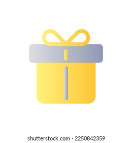 Kostenloses Geschenk mit dem Kauf flacher Farbverlauf-Symbol. Automatischer Rabatt. Kostenloser Versand. E-Commerce. Einfach gefülltes Piktogramm. GUI, UX Design für mobile Anwendungen. Vektor-einzelne RGB-Illustration