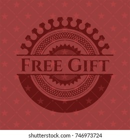 Free Gift red emblem. Retro