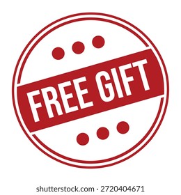 Icono de sello rojo y etiqueta de regalo gratis para promociones de marketing