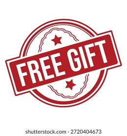 Icono de sello rojo y etiqueta de regalo gratis para promociones de marketing