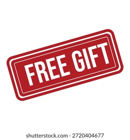 Icono de sello rojo y etiqueta de regalo gratis para promociones de marketing