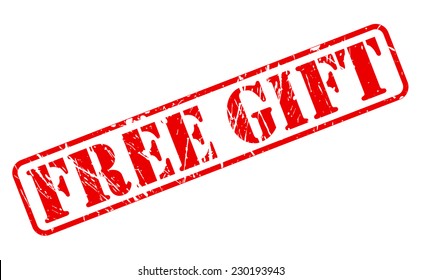 Free gift red stamp text on white