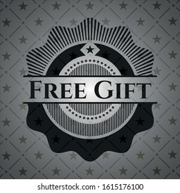 Free Gift retro style black emblem. Vector Illustration. Detailed.