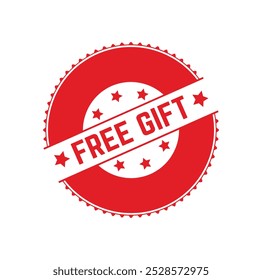 free gift Rubber stamp design. VECTOR ILLUSTRATION.