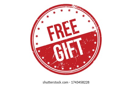 Free Gift Rubber Stamp. Red Free Gift Rubber Grunge Stamp Seal Vector Illustration - Vector