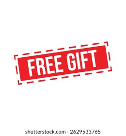 Free Gift Rubber Stamp. Red Free Gift Rubber Grunge Stamp Seal Vector Illustration - Vector