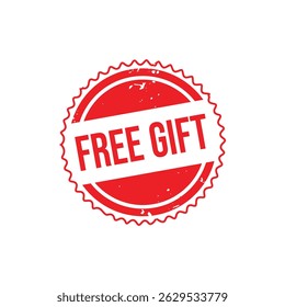 Free Gift Rubber Stamp. Red Free Gift Rubber Grunge Stamp Seal Vector Illustration - Vector