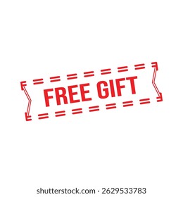 Free Gift Rubber Stamp. Red Free Gift Rubber Grunge Stamp Seal Vector Illustration - Vector