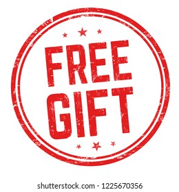 Free gift sign or stamp on white background, vector illustration