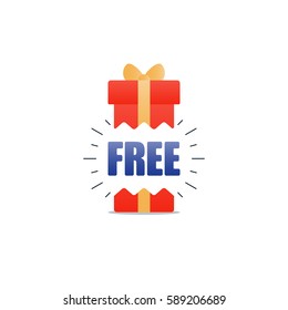 Free Gift Special Offer Icon, Bonus Concept, Sale Discount Program, Win Points Vector Illustration