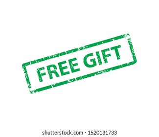Free gift stamp vector texture. Rubber cliche imprint. Web or print design element for sign, sticker, label