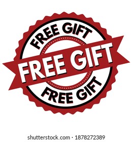 Free gift sticker or label on white background, vector illustration