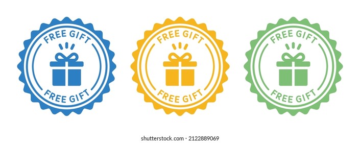 Free gift text on badge stamp in graphic design. Free gift stamp. - Shutterstock ID 2122889069